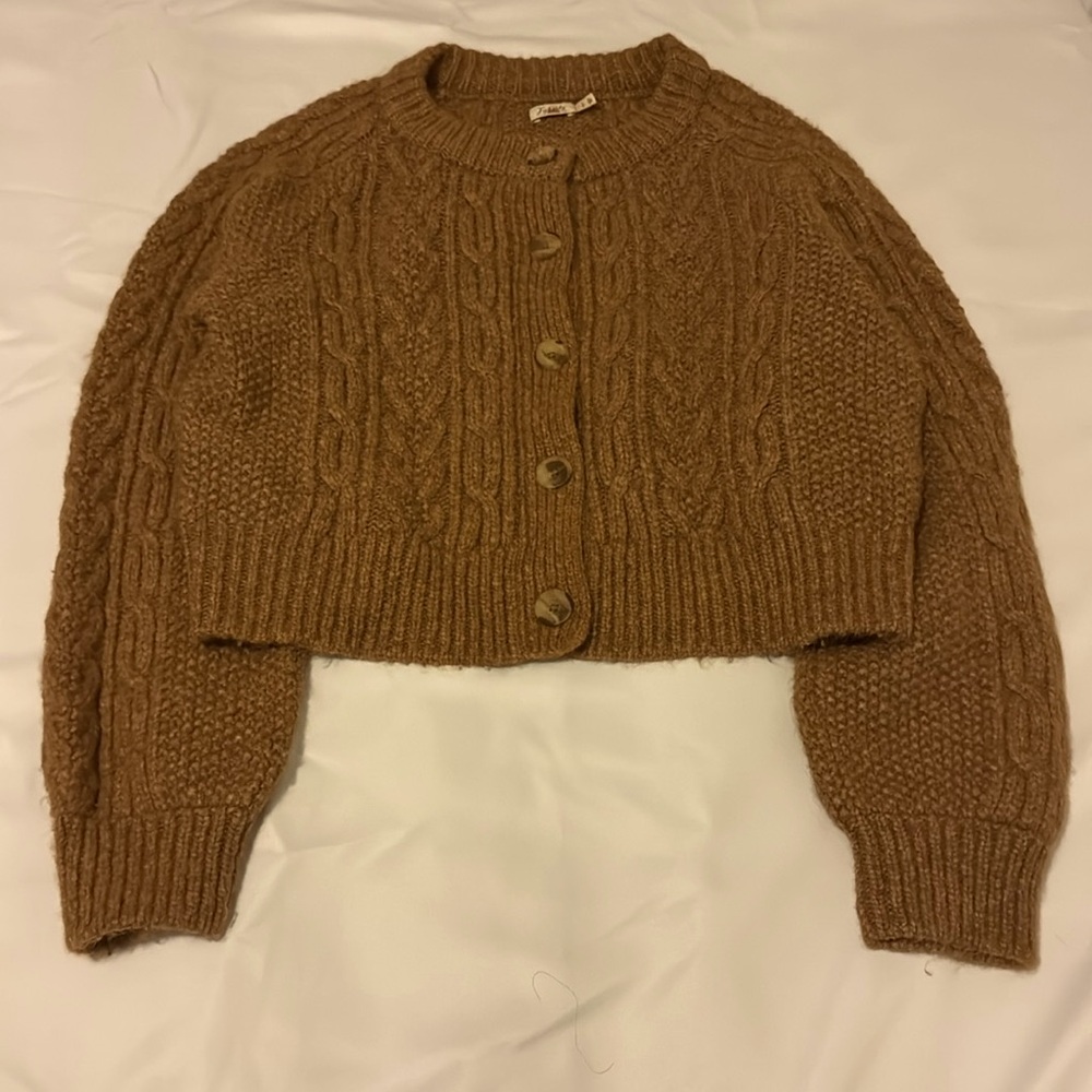 Faherty | Brown Chunky Knit Button Cardigan